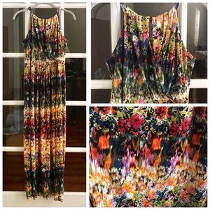 Cynthia Rowley abstract floral maxi dress
